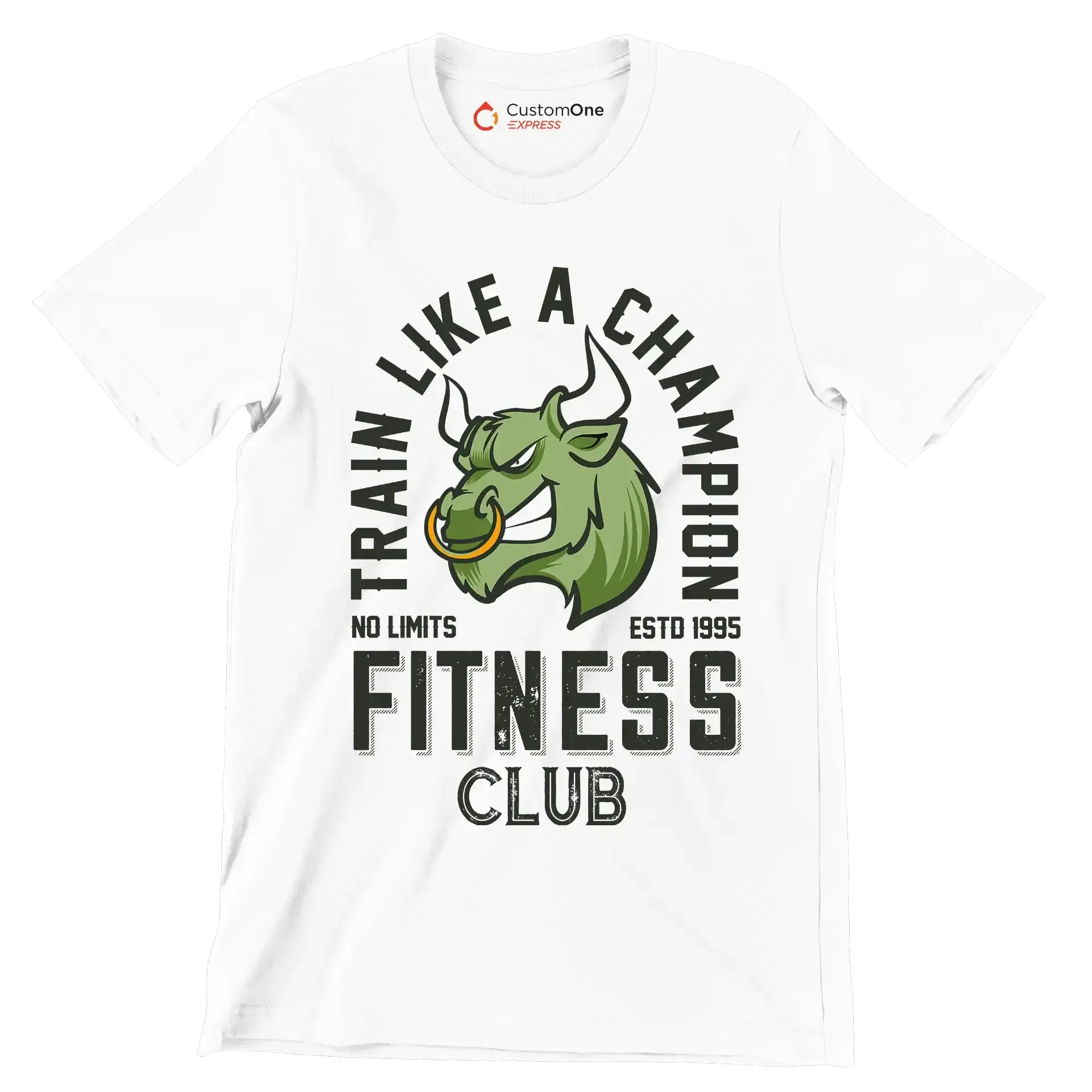 Train Like A Champion No Limits Estd 1995 Fitness Club - Gym Themed T-Shirt-White-S-Custom One Express