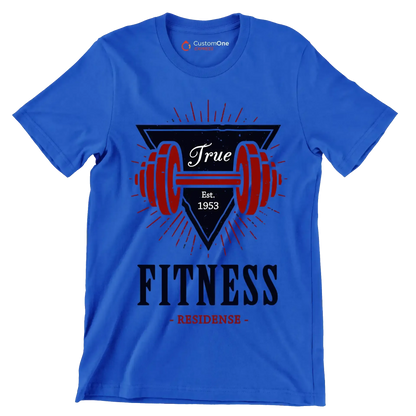 True Fitness - Residence - Gym Themed T-Shirt-Blue-S-Custom One Express