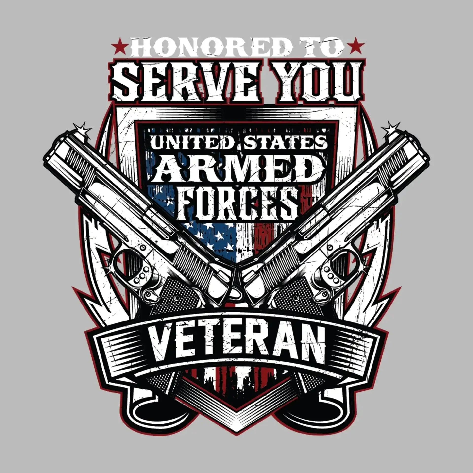 UNITED STATES ARMED FORCES VETERAN - Veterans Themed T-Shirt-Black-S-Custom One Express