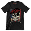 UNITED STATES VETERAN SKULL ILLUSTRATION - Veterans Themed T-Shirt-Black-S-Custom One Express