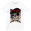 UNITED STATES VETERAN SKULL ILLUSTRATION - Veterans Themed T-Shirt-White-S-Custom One Express