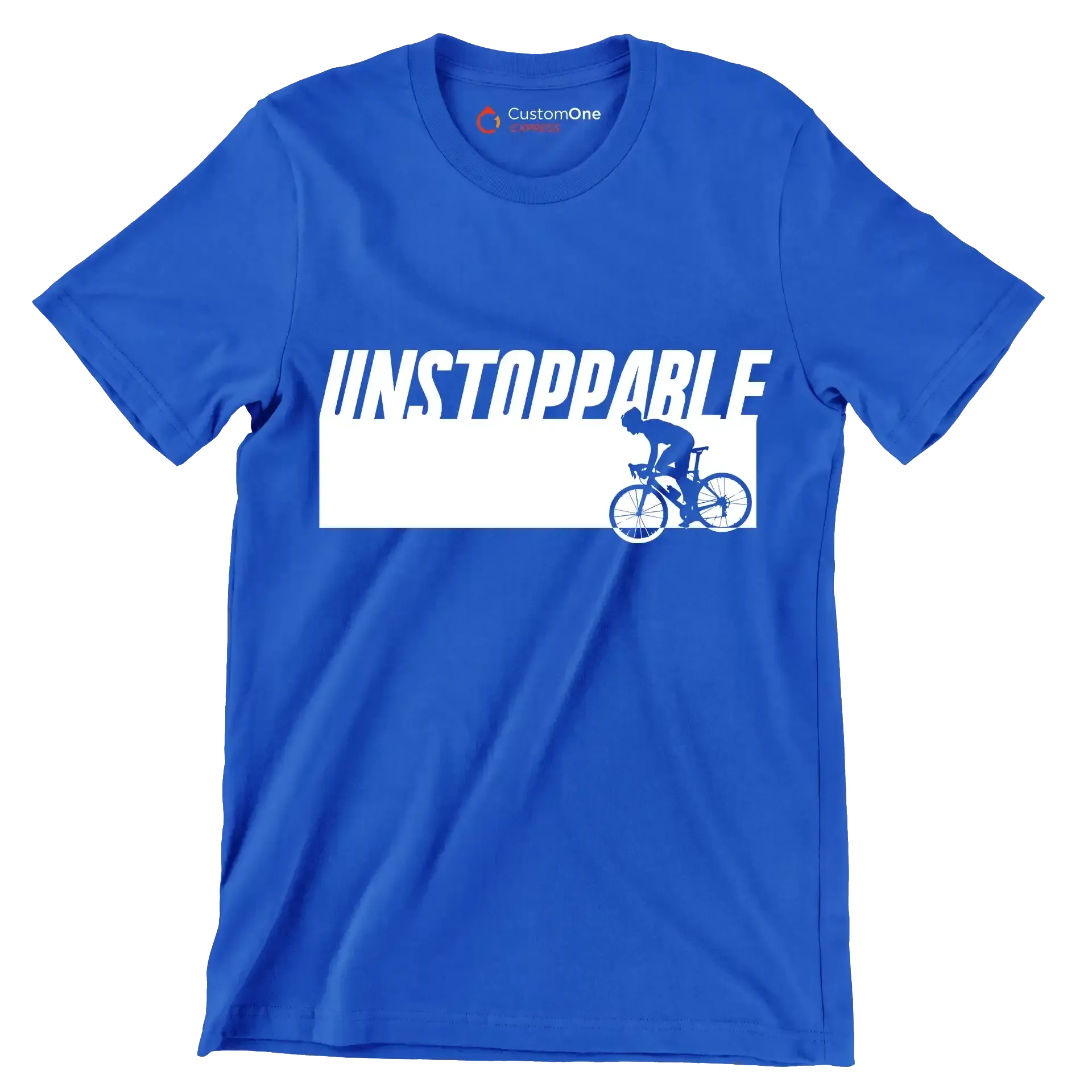 UNSTOPPABLE - Bicycle Themed T-Shirt-Blue-S-Custom One Express