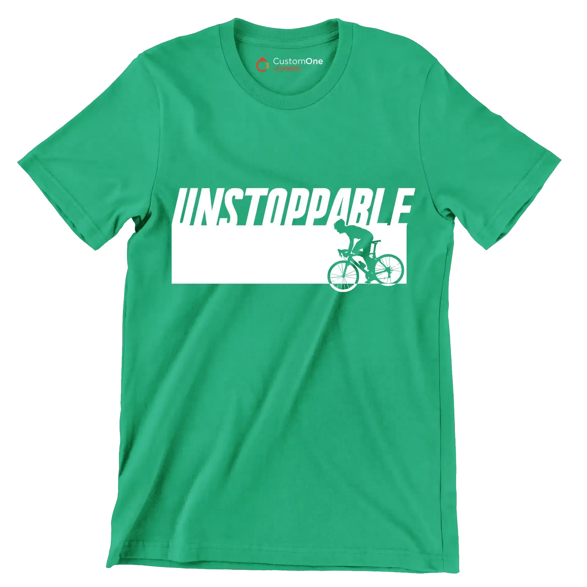 UNSTOPPABLE - Bicycle Themed T-Shirt-Green-S-Custom One Express