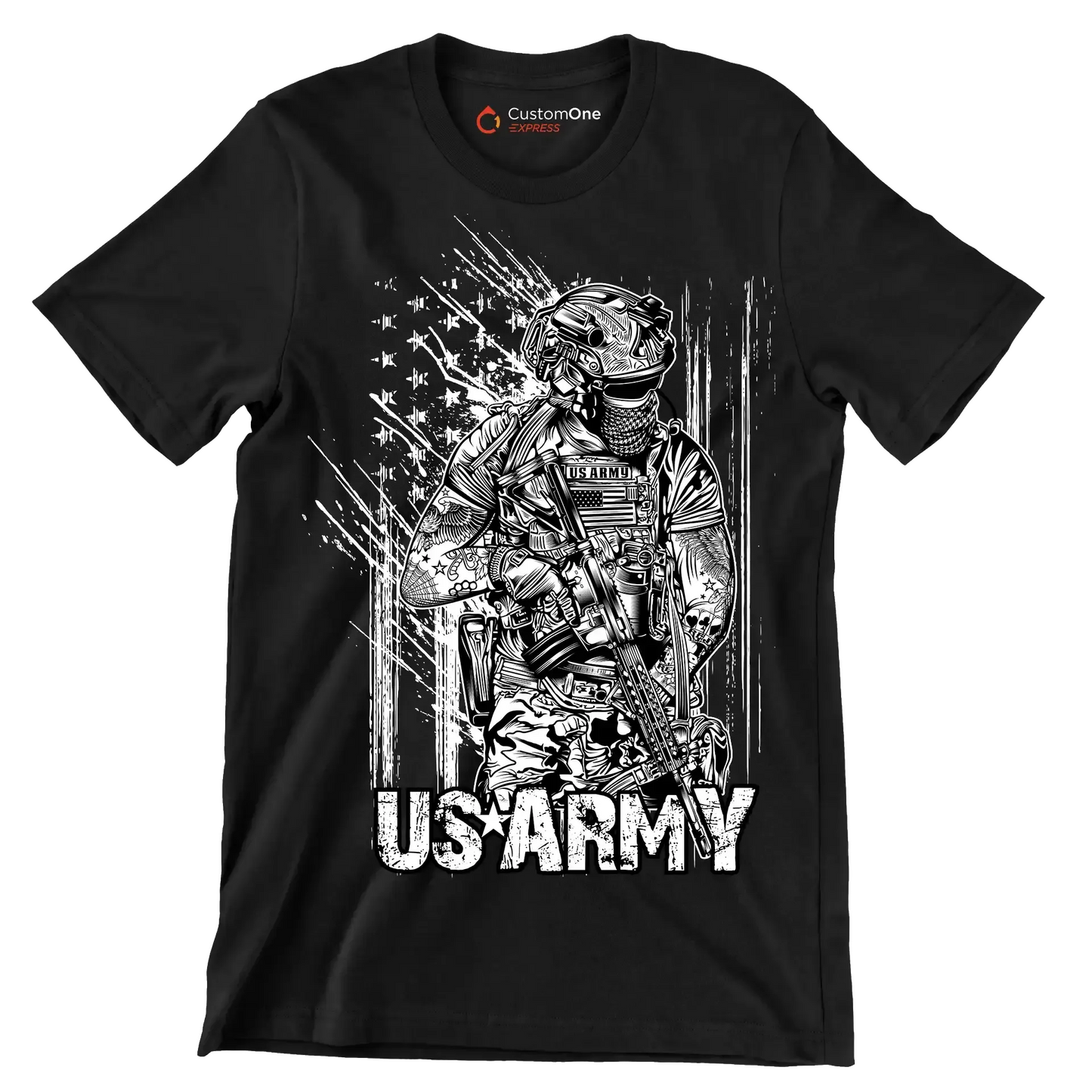 US Army - Veterans Themed T-Shirt-Black-S-Custom One Express