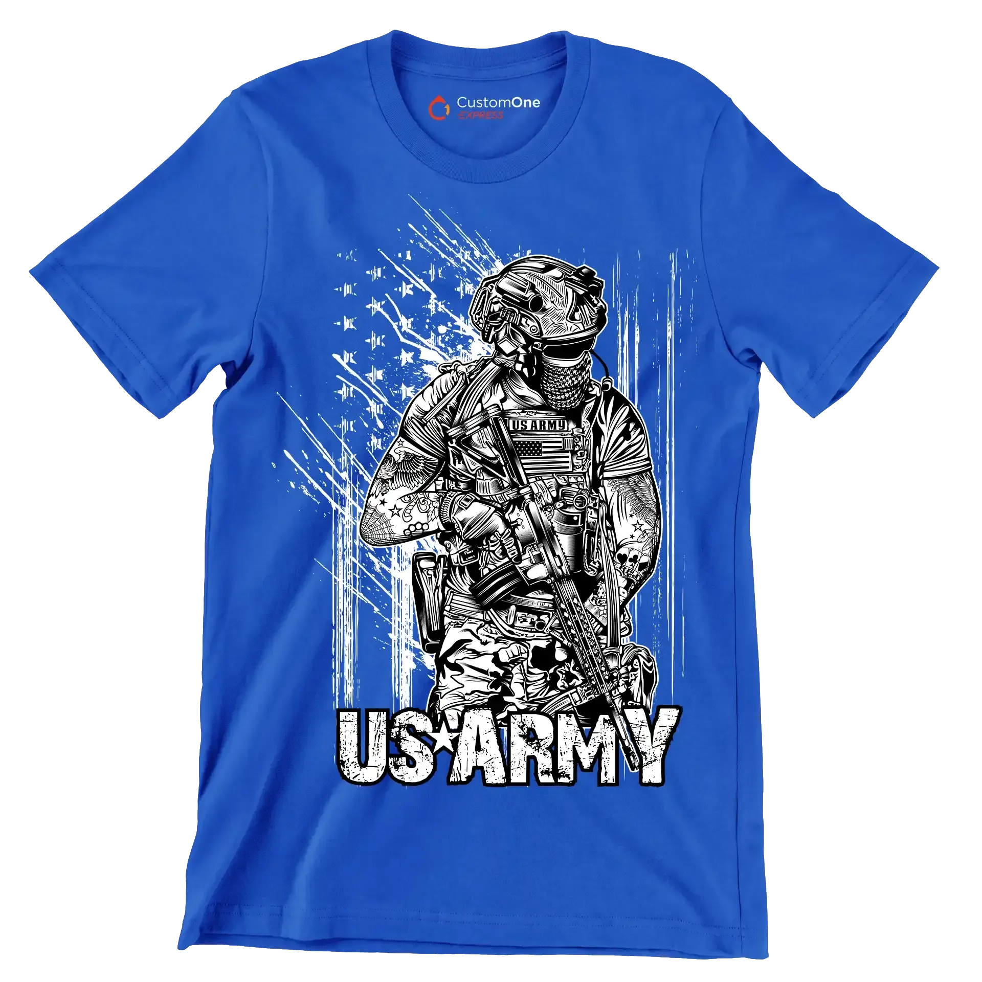 US Army - Veterans Themed T-Shirt-Blue-S-Custom One Express