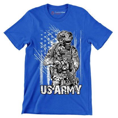 US Army - Veterans Themed T-Shirt-Blue-S-Custom One Express