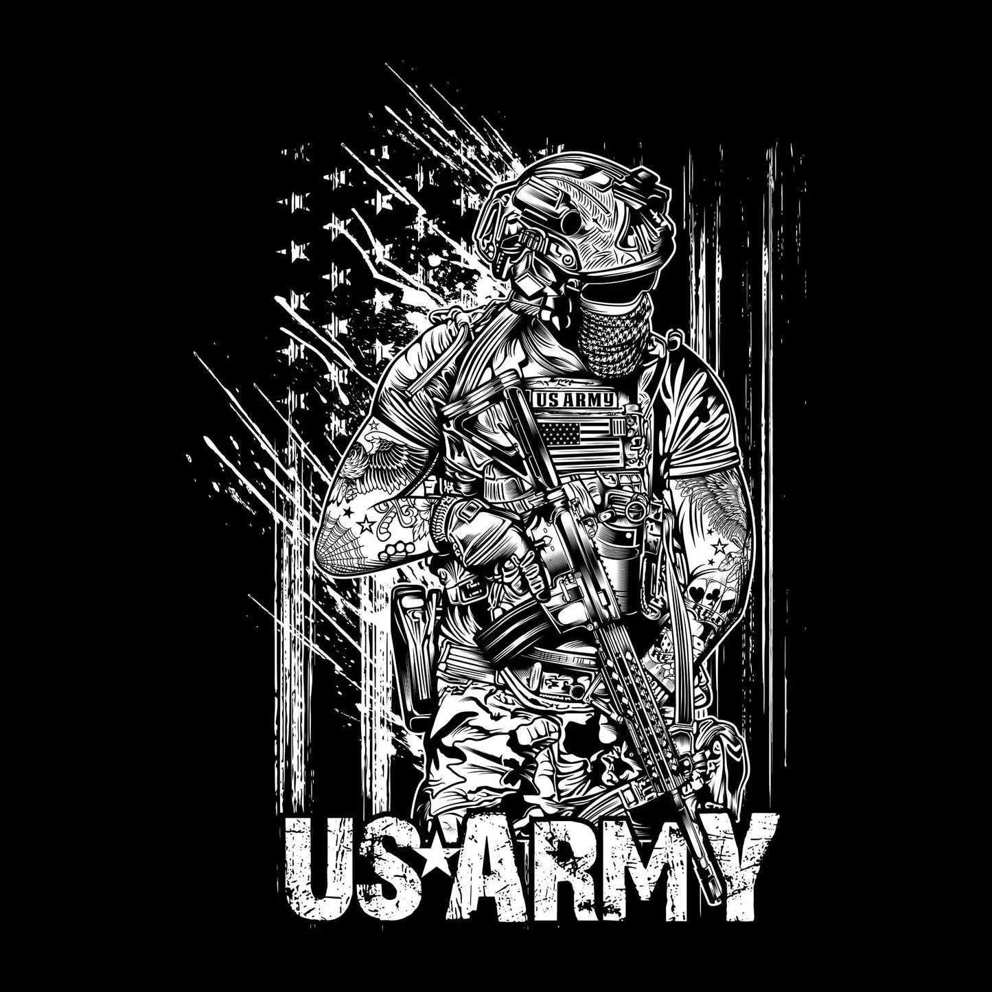 US Army - Veterans Themed T-Shirt-Black-S-Custom One Express