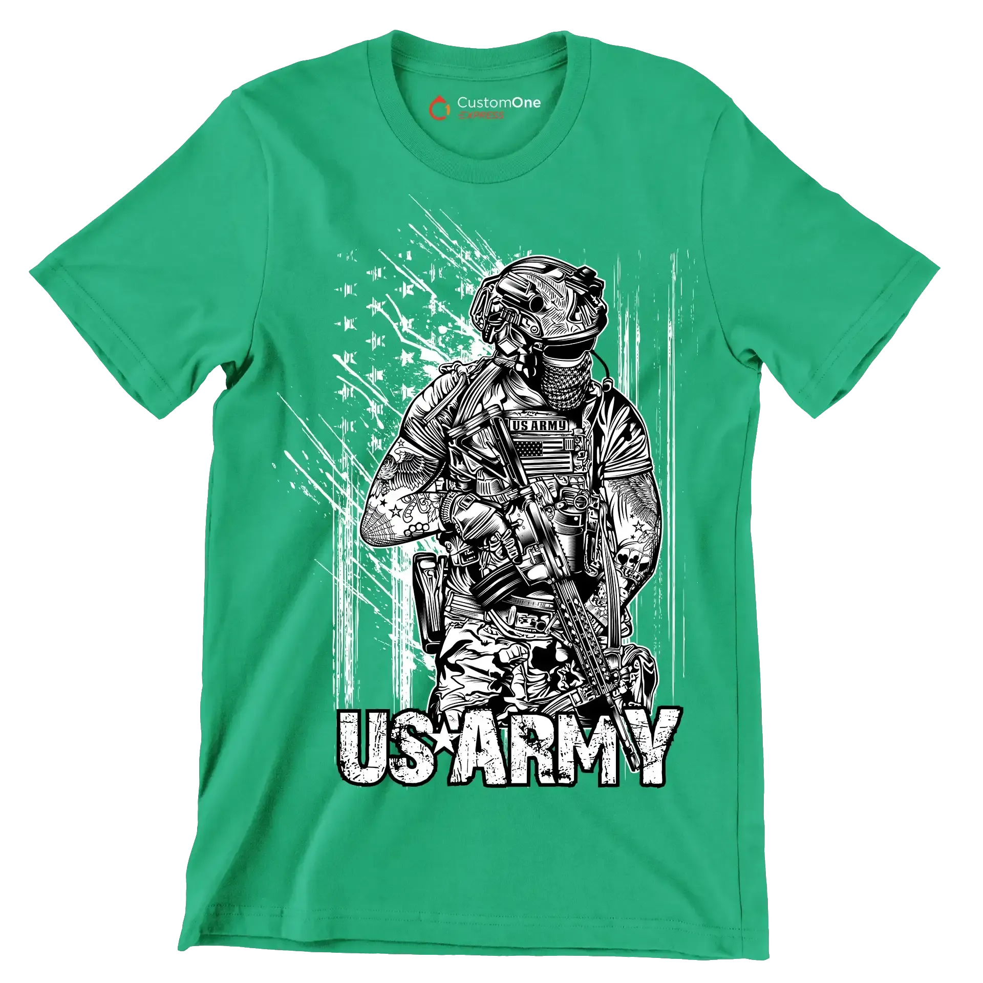 US Army - Veterans Themed T-Shirt-Green-S-Custom One Express