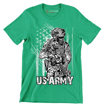 US Army - Veterans Themed T-Shirt-Green-S-Custom One Express