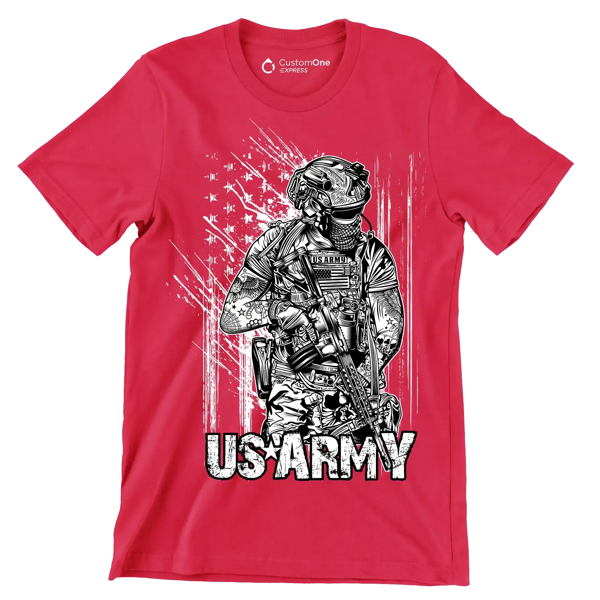 US Army - Veterans Themed T-Shirt-Red-S-Custom One Express