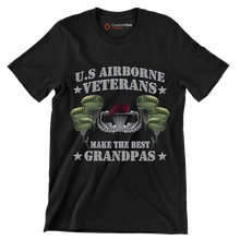 U.S. Airborne Veterans Make The Best Grandpas - Veterans Themed T-Shirt-Black-S-Custom One Express