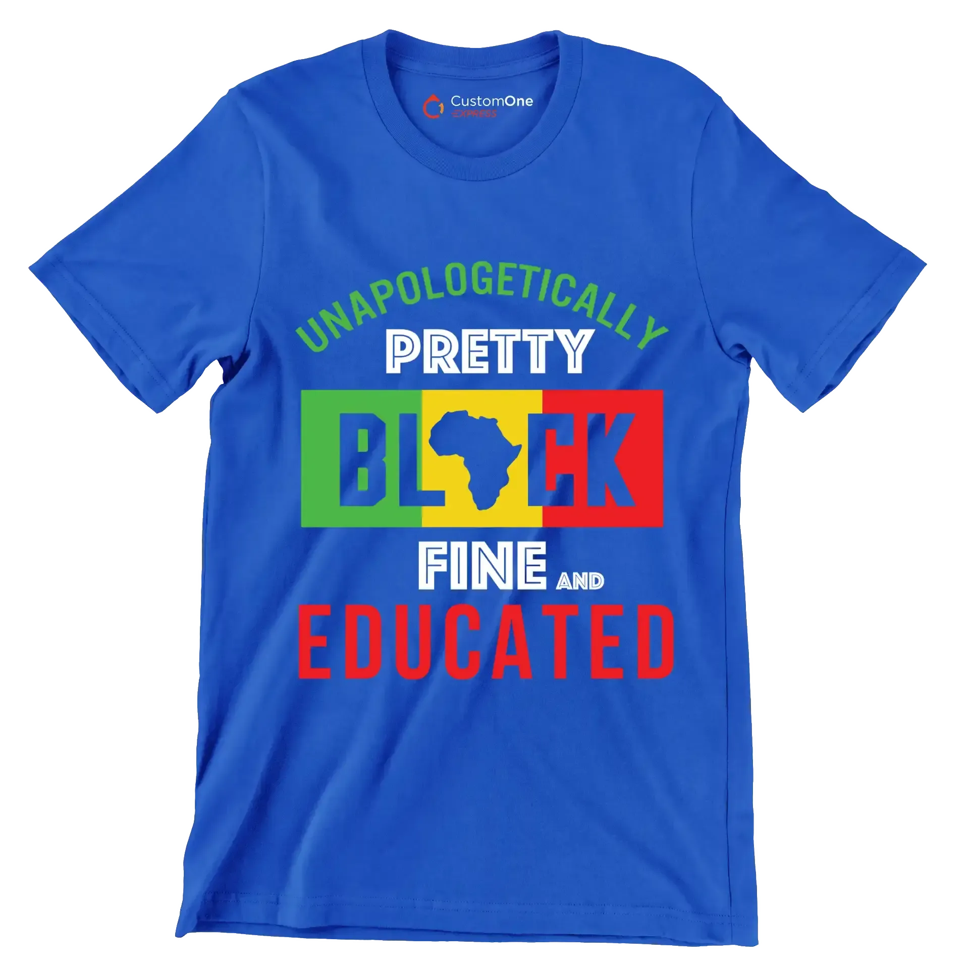 Unapologetically pretty black fine and educated - Martin Luther King T-Shirt-Blue-S-Custom One Express