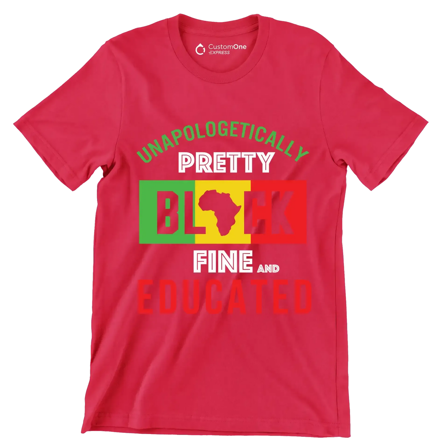 Unapologetically pretty black fine and educated - Martin Luther King T-Shirt-Red-S-Custom One Express