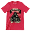 Until I am out of bullets I will fight - Veterans Themed T-Shirt-Red-S-Custom One Express