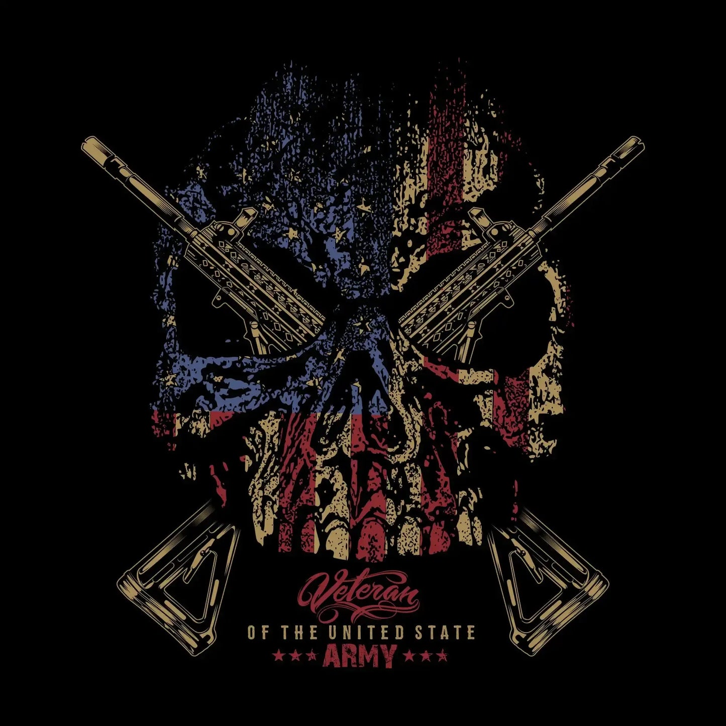 VETERAN OF THE UNITED STATE ARMY - Veterans Themed T-Shirt-Black-S-Custom One Express