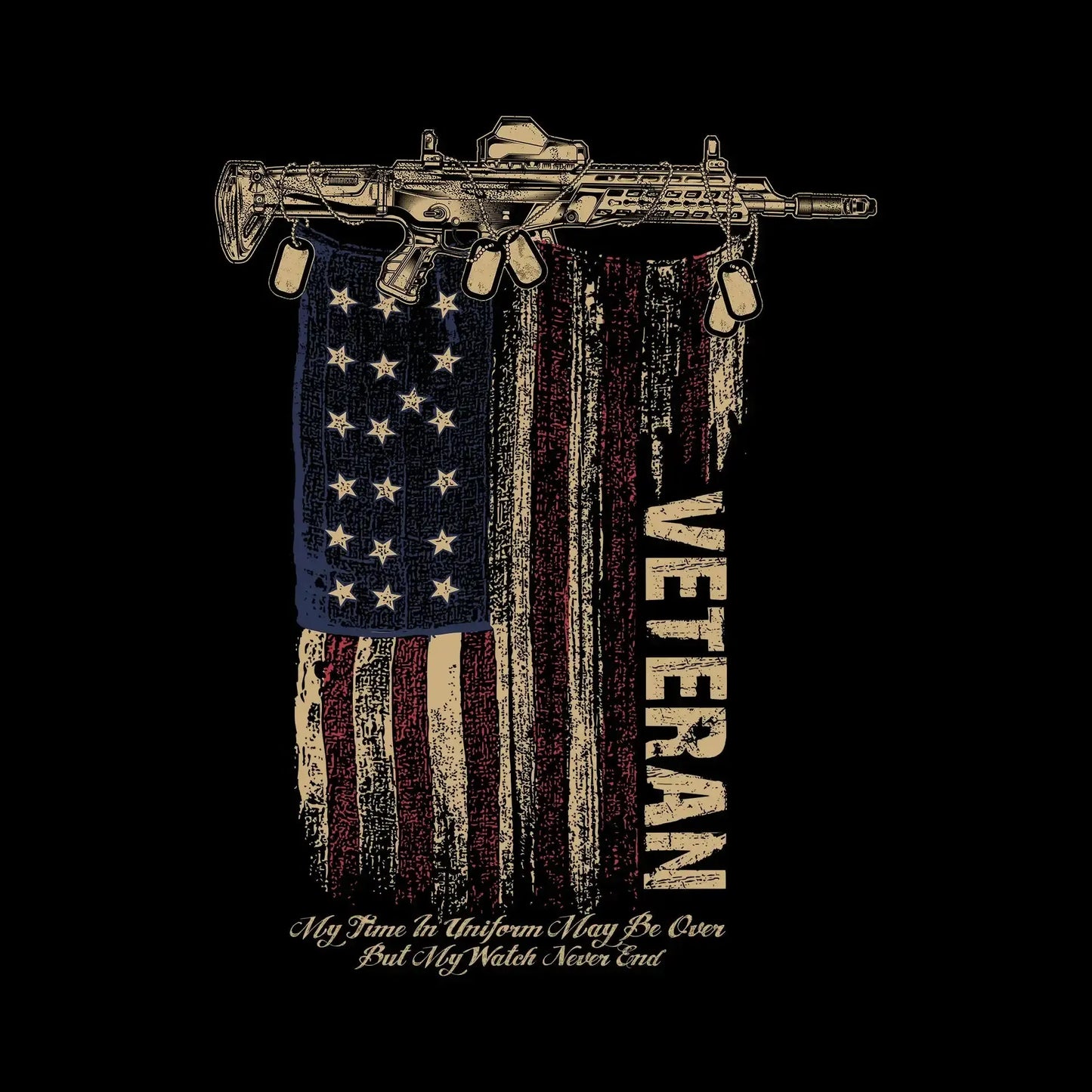 VETERAN - Veterans Themed T-Shirt-Black-S-Custom One Express