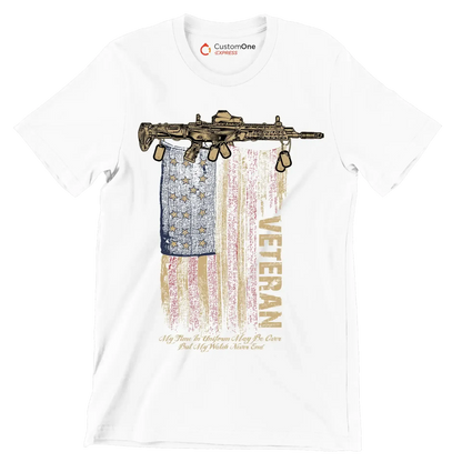 VETERAN - Veterans Themed T-Shirt-White-S-Custom One Express