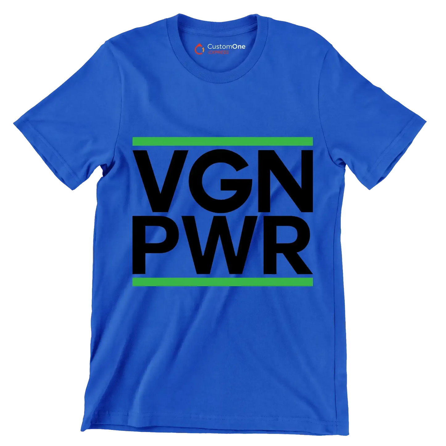 VGN PWR - Vegan Themed T-Shirt-Blue-S-Custom One Express