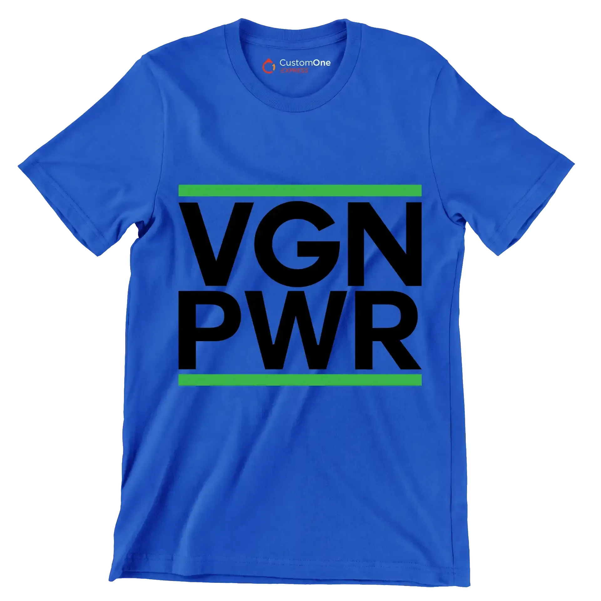 VGN PWR - Vegan Themed T-Shirt-Blue-S-Custom One Express