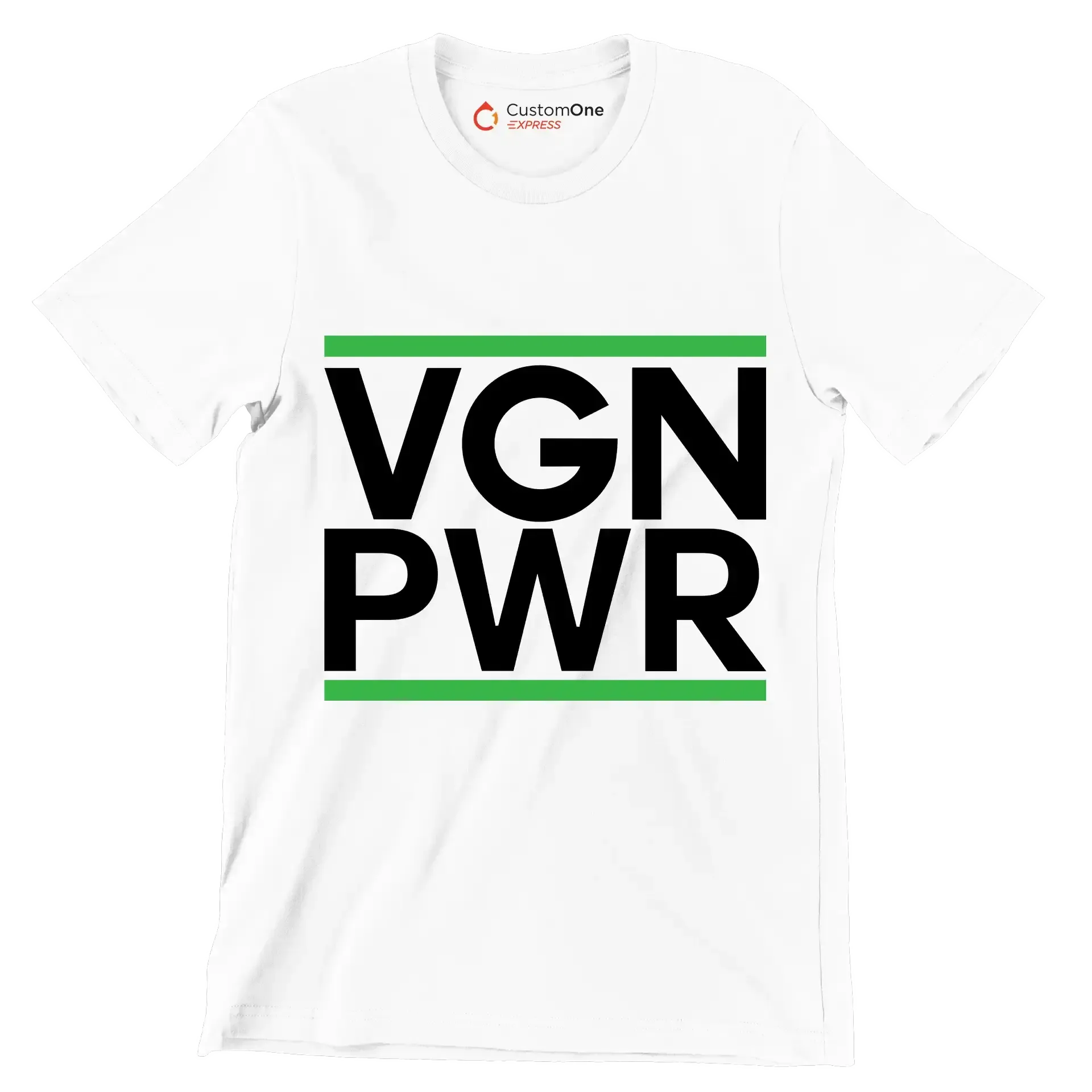 VGN PWR - Vegan Themed T-Shirt-White-S-Custom One Express