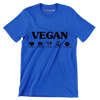 Vegan Compassion For the people For the planet Nonviolence For the animals - Vegan Themed T-Shirt-Blue-S-Custom One Express