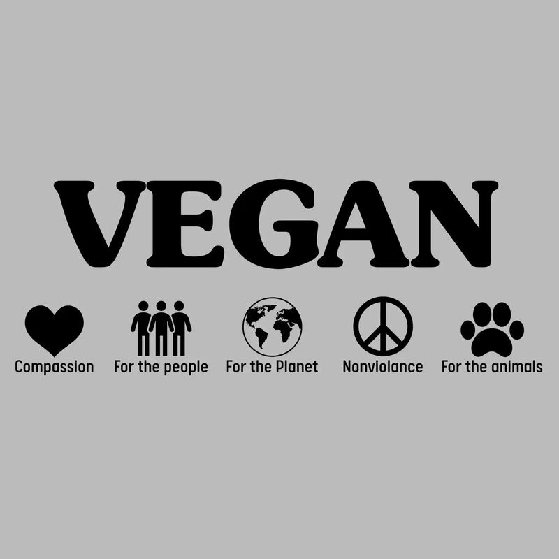 Vegan Compassion For the people For the planet Nonviolence For the animals - Vegan Themed T-Shirt-Green-S-Custom One Express