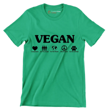 Vegan Compassion For the people For the planet Nonviolence For the animals - Vegan Themed T-Shirt-Green-S-Custom One Express