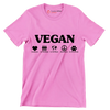 Vegan Compassion For the people For the planet Nonviolence For the animals - Vegan Themed T-Shirt-Pink-S-Custom One Express