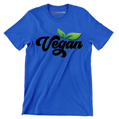 Vegan - Vegan Themed T-Shirt-Blue-S-Custom One Express