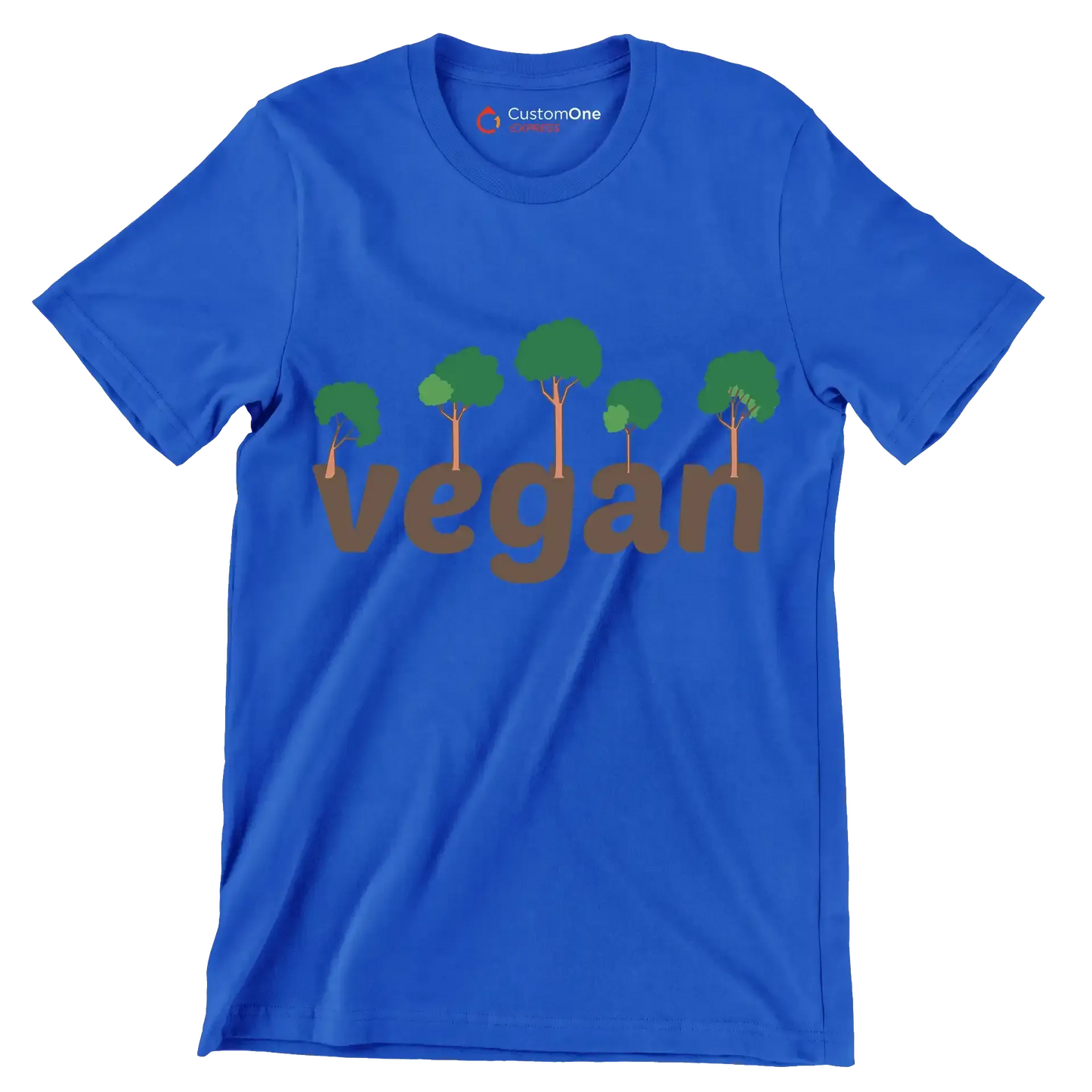 Vegan - Vegan Themed T-Shirt-Blue-S-Custom One Express