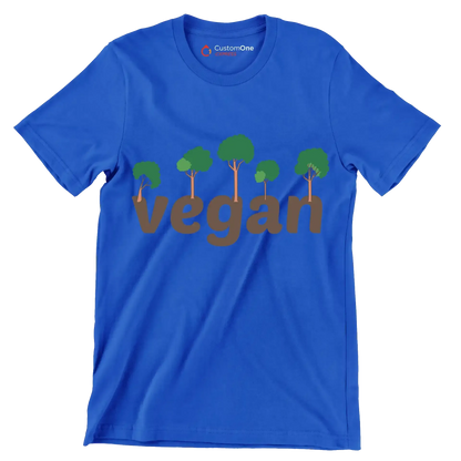 Vegan - Vegan Themed T-Shirt-Blue-S-Custom One Express