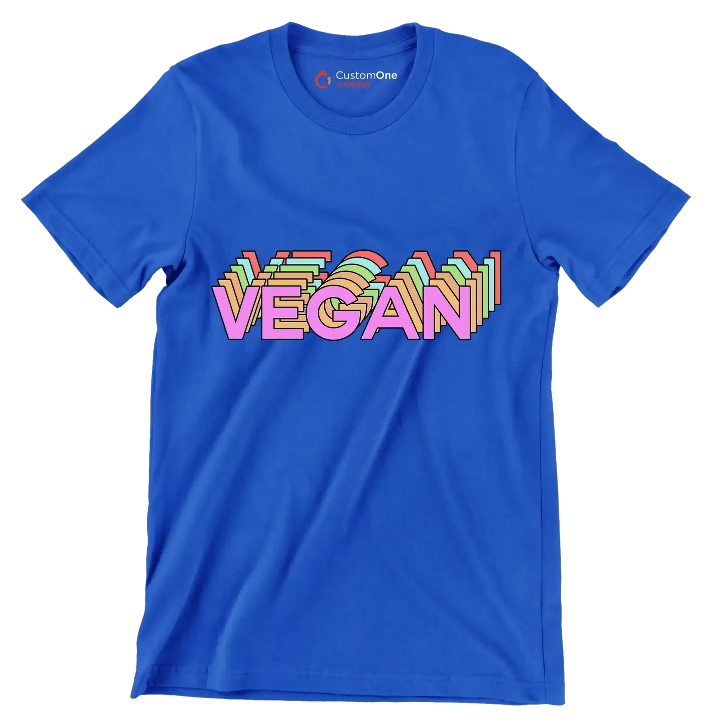 Vegan - Vegan Themed T-Shirt-Blue-S-Custom One Express