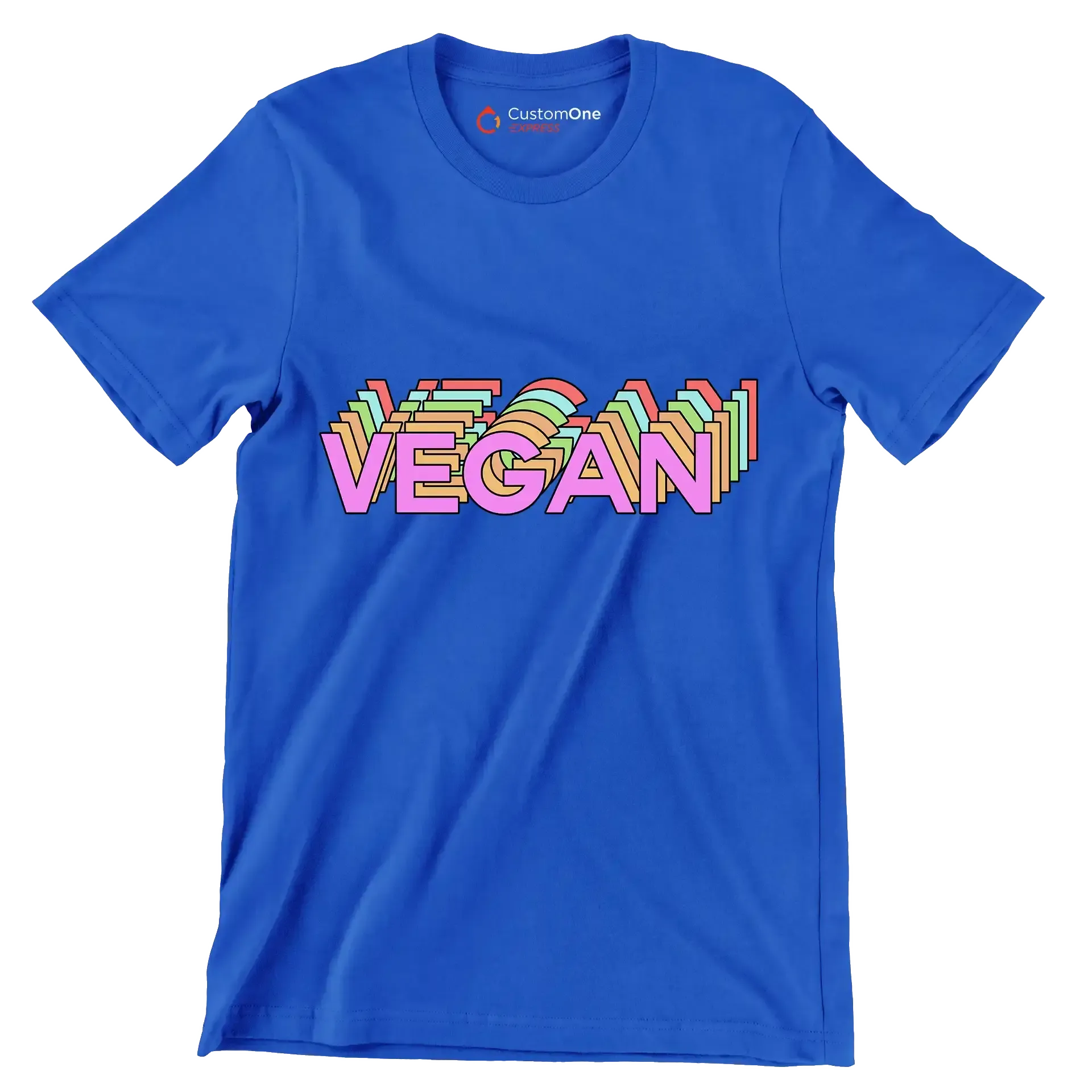 Vegan - Vegan Themed T-Shirt-Blue-S-Custom One Express