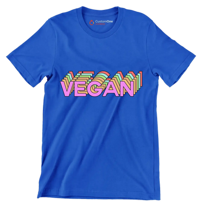 Vegan - Vegan Themed T-Shirt-Blue-S-Custom One Express