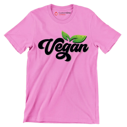 Vegan - Vegan Themed T-Shirt-Pink-S-Custom One Express