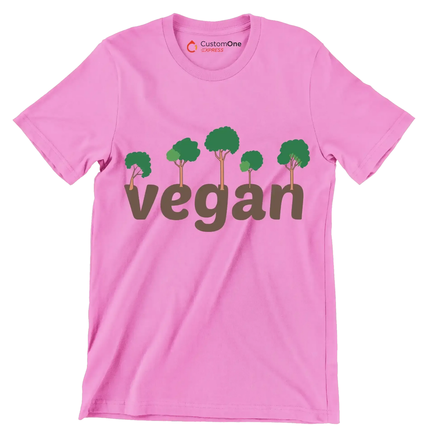 Vegan - Vegan Themed T-Shirt-Pink-S-Custom One Express