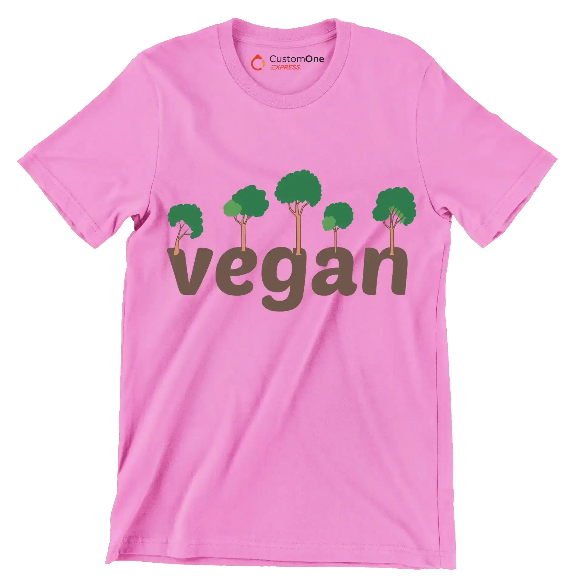 Vegan - Vegan Themed T-Shirt-Pink-S-Custom One Express