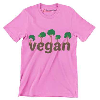 Vegan - Vegan Themed T-Shirt-Pink-S-Custom One Express