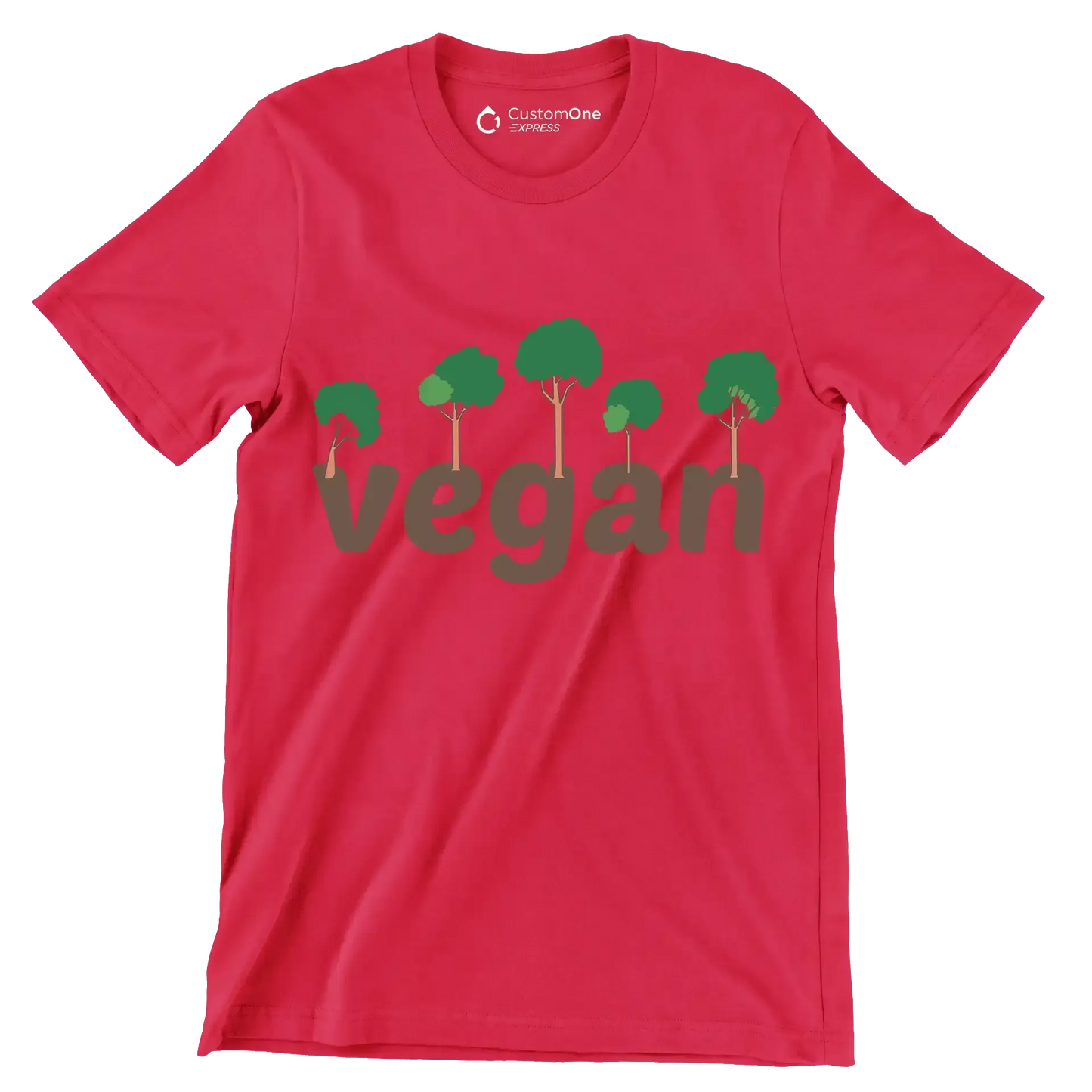 Vegan - Vegan Themed T-Shirt-Red-S-Custom One Express