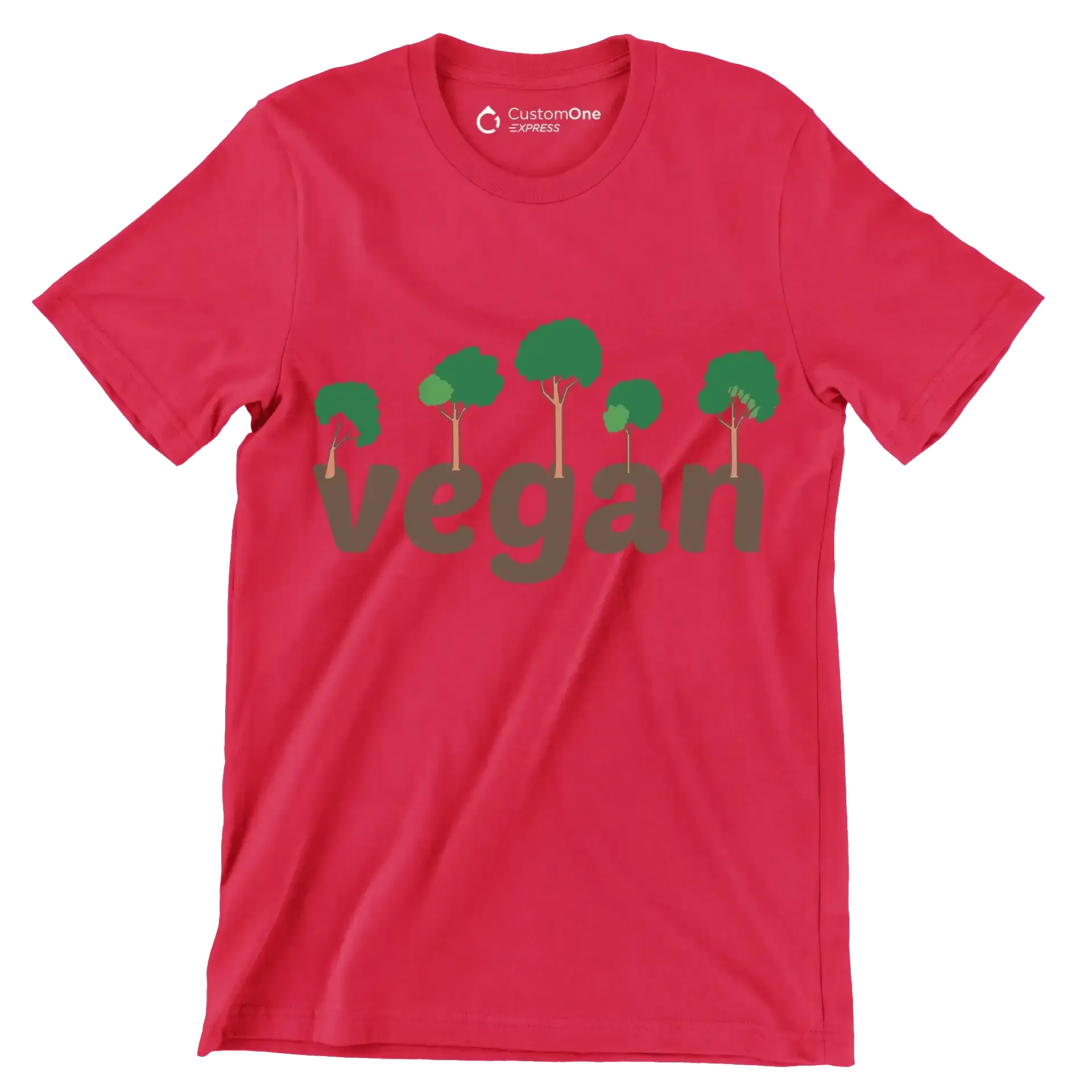 Vegan - Vegan Themed T-Shirt-Red-S-Custom One Express