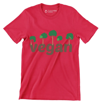 Vegan - Vegan Themed T-Shirt-Red-S-Custom One Express
