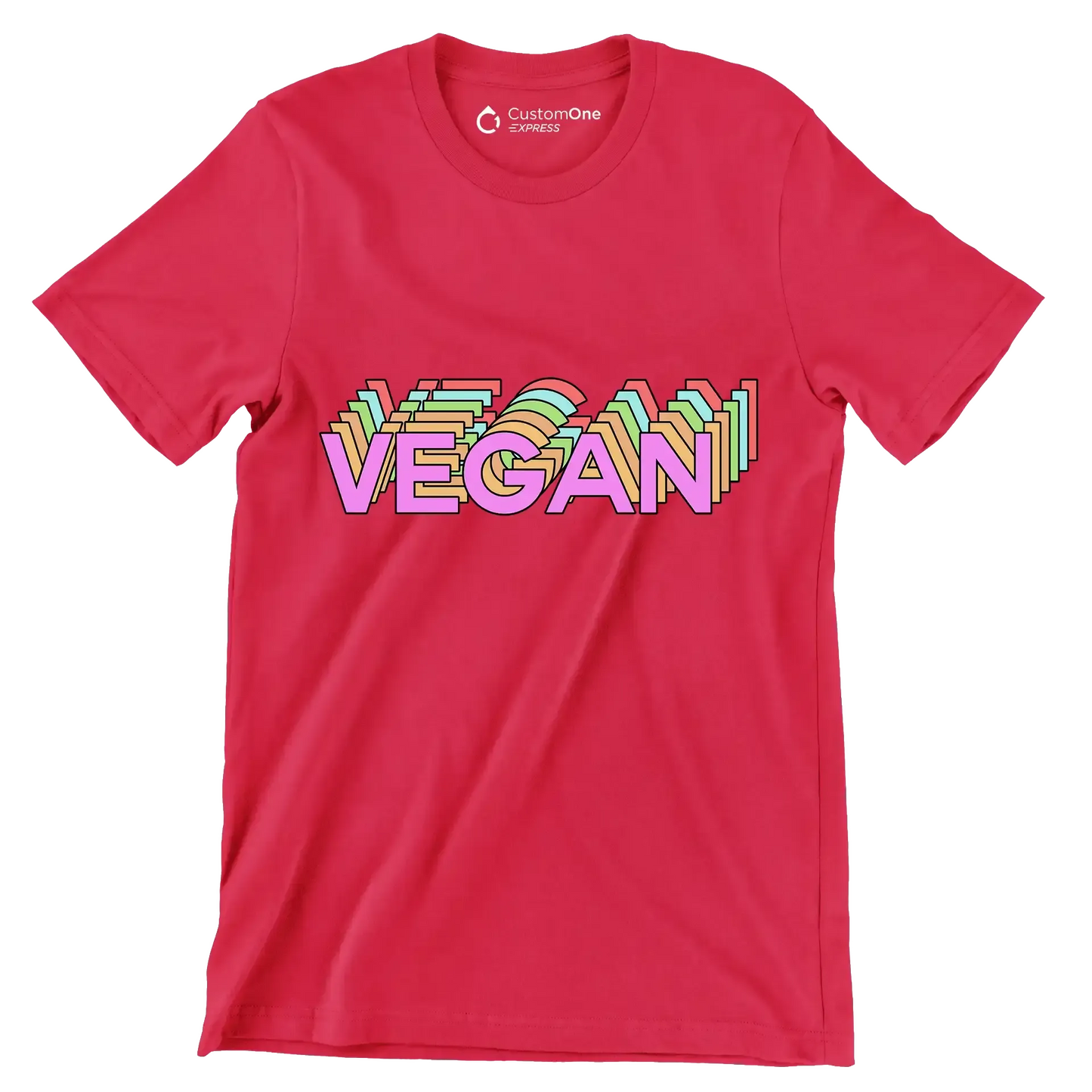 Vegan - Vegan Themed T-Shirt-Red-S-Custom One Express