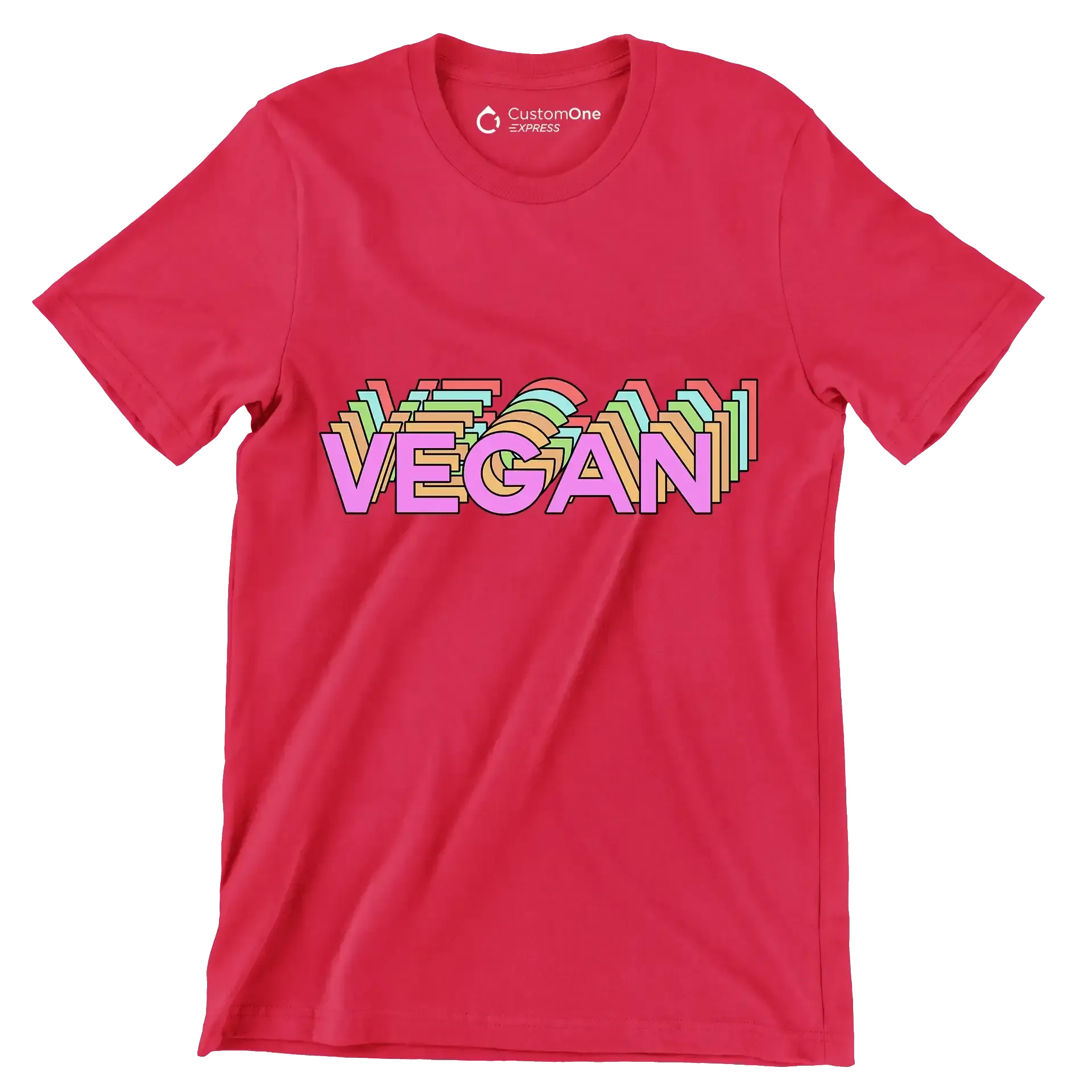 Vegan - Vegan Themed T-Shirt-Red-S-Custom One Express