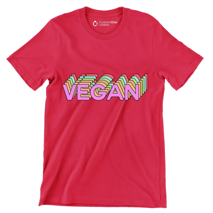 Vegan - Vegan Themed T-Shirt-Red-S-Custom One Express