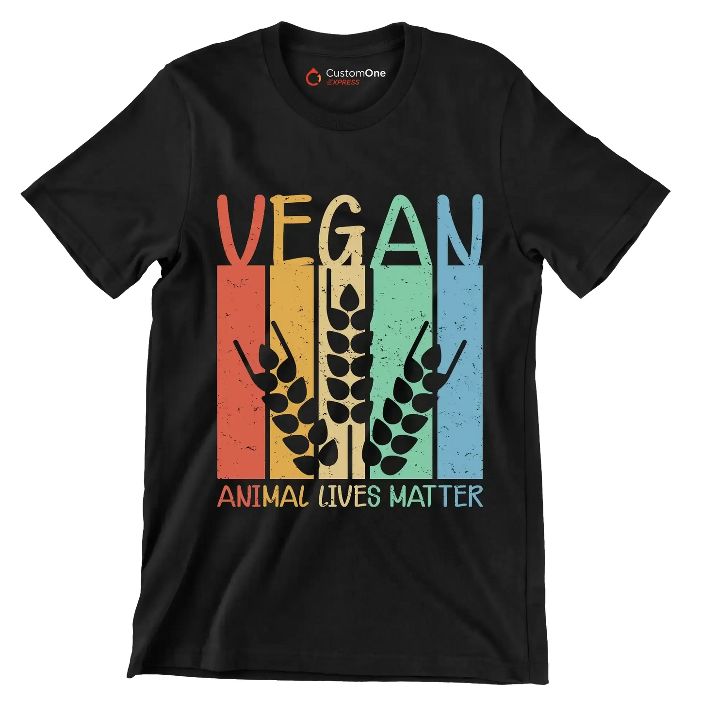 Vegan animal lives matter - Vegan Themed T-Shirt-Black-S-Custom One Express