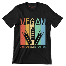 Vegan animal lives matter - Vegan Themed T-Shirt-Black-S-Custom One Express