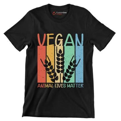 Vegan animal lives matter - Vegan Themed T-Shirt-Black-S-Custom One Express