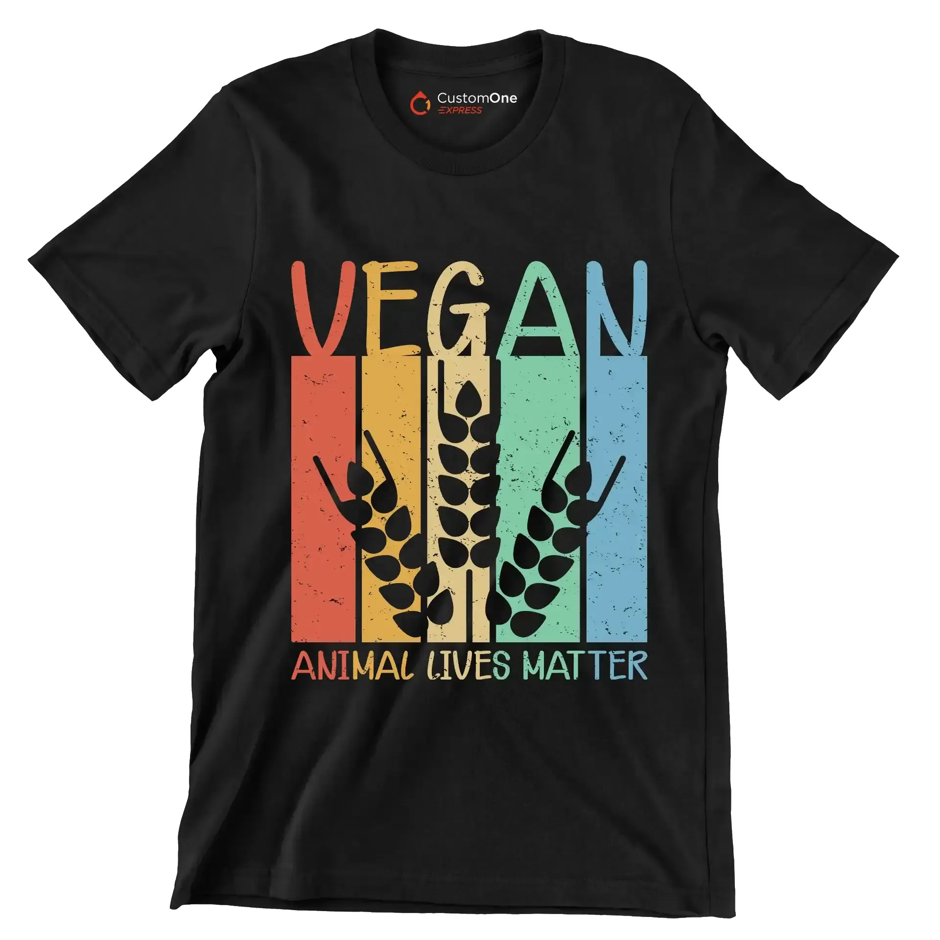 Vegan animal lives matter - Vegan Themed T-Shirt-Black-S-Custom One Express