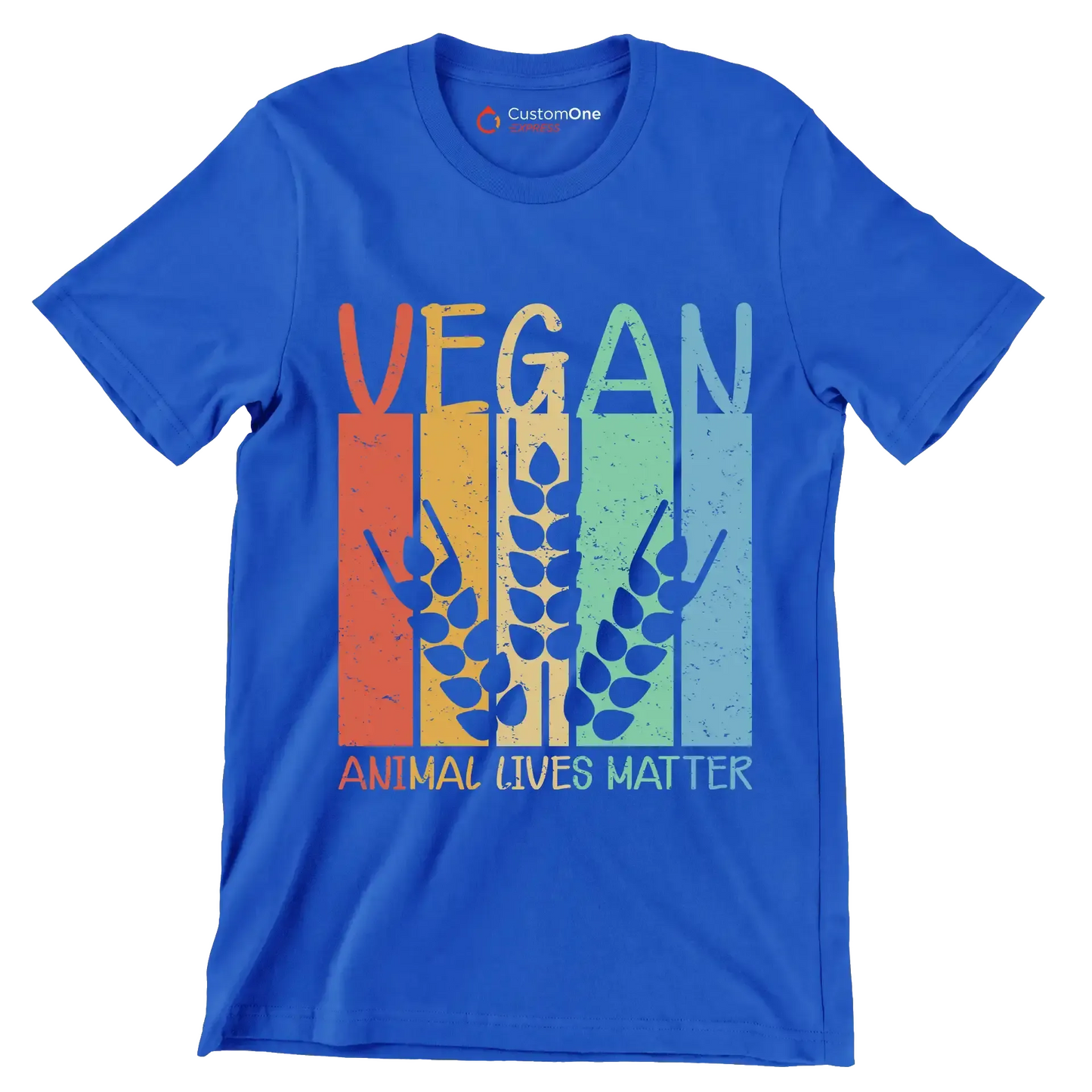 Vegan animal lives matter - Vegan Themed T-Shirt-Blue-S-Custom One Express