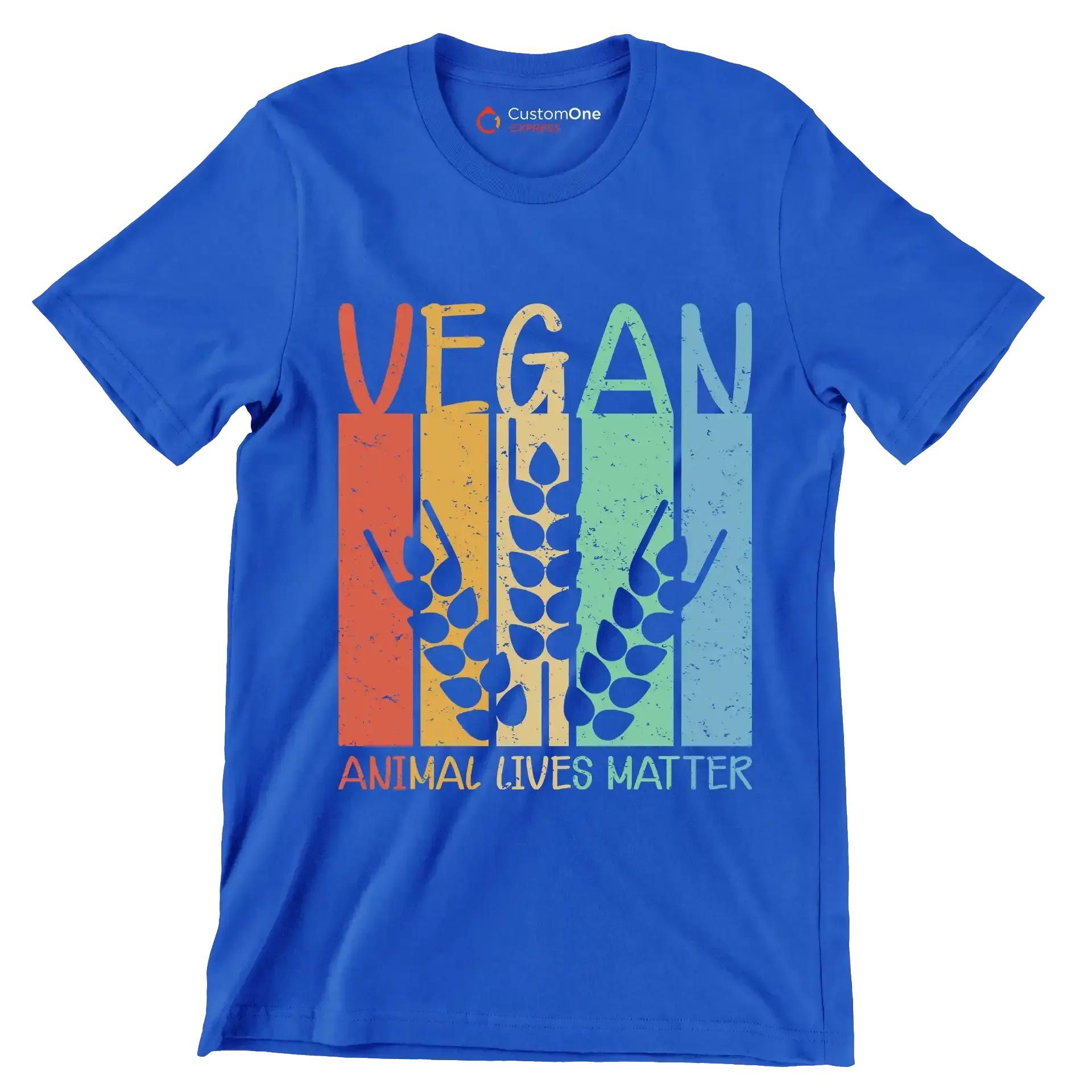 Vegan animal lives matter - Vegan Themed T-Shirt-Blue-S-Custom One Express